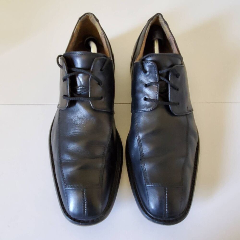Florsheim Mens 10 Derby Dress Shoes Black Leather Split Toe Lace Up Oxfords